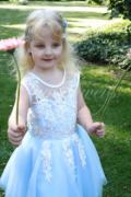Flower girl dress TW0001BM - Flower girl dress blue ivory tulle lace Taubenweiss 2