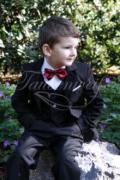 Suit for page boys TW0001BJ - Suit page boys elegant black red jacket pant vest bow tie 2