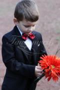Suit for page boys TW0001BJ - Suit page boys elegant black red jacket pant vest bow tie 3