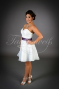 Wedding dress TW0014B - Wedding dress TW0014B short organza sweetheart neckline purple belt civil wedding 1