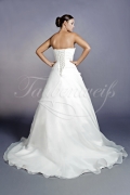 Wedding dress TW0021B - Wedding dress TW0021B organza embroidery beadings strapless train lace-up back 3