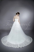 Wedding dress TW0035B - Wedding dress TW0035B tulle lace tattoo effect train wide straps 3
