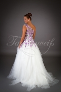 Wedding dress TW0044B - Wedding dress TW0044B purple lace flowers tulle skirt trashy fringe style 3