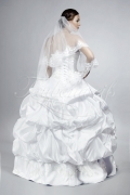 Wedding dress TW0067B - Wedding dress TW0067B pricess satin ruffles embroidery silver no train 3