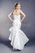 Wedding dress TW0079B - Wedding dress TW0079B front short back long strapless taffeta blue white 3