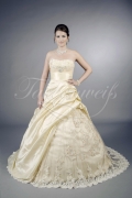 Wedding dress TW0085B - Wedding dress TW0085B taffeta lace appliques beadings classy strapless elegant train 1