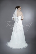 Wedding dress TW0086B - Wedding dress TW0086B modest embroidery silver beadings grey lace-up short train 3