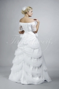Wedding dress TW0090B - Wedding dress TW0090B A-line lace tulle flowers off-zhe-shoulder sleeves no train 3
