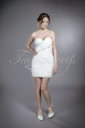 Wedding dress TW0109B - Wedding dress TW0109B mini dress pleats Rhine stones chrystals sexy sweetheart zipper 1