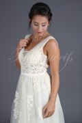 Wedding dress TW0110B - Wedding dress TW0110B nude look lace tulle beads train deep back sexy 2