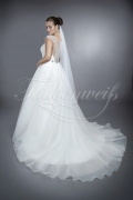 Wedding dress TW0117B - Wedding dress TW0117B A-line tulle transparent back sparkling Rhine stones train diamond buttons 3