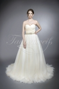 Wedding dress TW0120B - Wedding dress TW0120B tulle organza A-line blush glitter sparkling belt train buttons 1