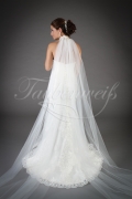 Wedding dress TW0130B - Wedding dress TW0130B mermaid style tulle lace beadings train neck veil 3
