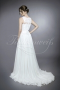 Wedding dress TW0150B - Wedding dress TW0150B chiffon french lace ribbon round neck wide straps 3