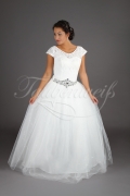 Wedding dress TW0151B - Wedding dress TW0151B princess lace cap sleeves glitter sequins no train 1