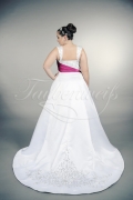 Wedding dress TW0156B - Wedding dress TW0156B satin A-line plus size pink embroidery wide straps train 3