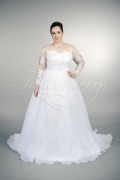 Wedding dress TW0162B - Wedding dress TW0162B A-line plus size XXL tattoo lace long sleeves tulle skirt train 1