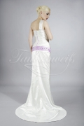 Wedding dress TW0185B - Wedding dress TW0185B silk-like satin purple lavender belt one strap train 3