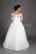 Wedding dress TW0188B - Wedding dress TW0188B tulle lace bateau neck 3/4 sleeves no train 3