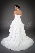 Wedding dress TW0197B - Wedding dress TW0197B A-Line taffeta ruffles pleats lace appliques neckholder train lace-up style 3