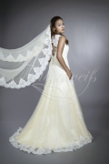 Wedding dress TW0202B - Wedding dress TW0202B A-line two colors cap sleeves keyhole back short train 3