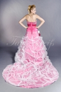 Wedding dress TW0205B - Wedding dress TW0205B pink and white extravagant strapless long train 3