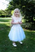 Flower girl dress TW0001BM - Flower girl dress blue ivory tulle lace Taubenweiss 1