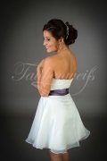 Wedding dress TW0014B - Wedding dress TW0014B short organza sweetheart neckline purple belt civil wedding 3