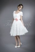 Wedding dress TW0017B - Wedding dress TW0017B short chiffon blush petals civil wedding 1