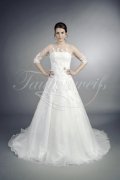 Wedding dress TW0019B - Wedding dress TW0019B tulle lace appliques beadings luxurious sleeves 1
