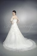 Wedding dress TW0019B - Wedding dress TW0019B tulle lace appliques beadings luxurious sleeves 3