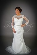 Wedding dress TW0020B - Wedding dress TW0020B mermaid lace back long sleeves train 1