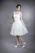 Wedding dress TW0176B - Wedding dress TW0176B two-in-one detachble skirt tulle tattoo lace champagne belt train 4