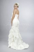 Wedding dress TW0032B - Wedding dress TW0032B mermaid taffeta ruffles pleats flowers standing collar 3