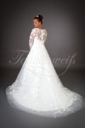 Wedding dress TW0033B - Wedding dress TW0033B tulle lace 3D flowers beadings long sleeves 3