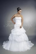 Wedding dress TW0041B - Wedding dress TW0041B A-line organza cascade look lace beadings ruffles 1