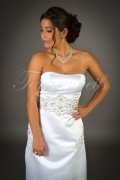 Wedding dress TW0048B - Wedding dress TW0048B simple satin embroidery no train civil wedding 2
