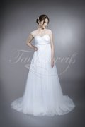 Wedding dress TW0061B - Wedding dress TW0061B pregnant baby bump tulle beadings illusion neck train 1