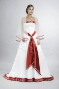 Wedding dress TW0069B - Wedding dress TW0069B red satin silver embroidery A-line sensual long train 1
