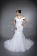 Wedding dress TW0071B - Wedding dress TW0071B mermaid lace tulle sexy back buttons long train 1