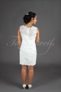 Wedding dress TW0074B - Wedding dress TW0074B short lace waist band civil wedding etui round neckline 3