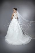 Wedding dress TW0080B - Wedding dress TW0080B A-line tattoo back lace tulle train diamond buttons 3