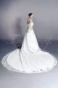 Wedding dress TW0088B - Wedding dress TW0088B satin lace overcoat queenly elegance trumpet sleeves long train 3