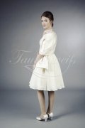 Wedding dress TW0095B - Wedding dress TW0095B 50s dress full-circle-skirt lace beadings chiffon civil wedding 3