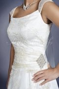 Wedding dress TW0096B - Wedding dress TW0096B satin lace straps A-line double train 2