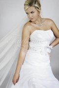 Wedding dress TW0119B - Wedding dress TW0119B fashionable A-line pleated skirt strapless buttons train 2