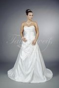 Wedding dress TW0126B - Wedding dress TW0126B strapless sweetheart satin embroidery beadings train 1