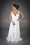 Wedding dress TW0128B - Wedding dress TW0128B Empire chiffon deep neckline beadings for pregnant bride beach wedding 1