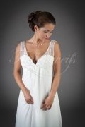 Wedding dress TW0128B - Wedding dress TW0128B Empire chiffon deep neckline beadings for pregnant bride beach wedding 2