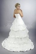 Wedding dress TW0138B - Wedding dress TW0138B A-line organza cascading layers neckholder pleats train 3